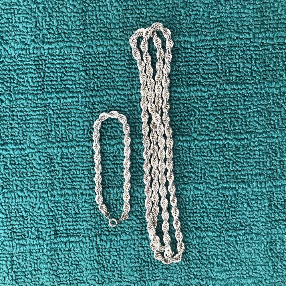 🌿Vintage Rope‑Twist Necklace & Bracelet Set — Soft, Free‑Spirited Shine 🌿